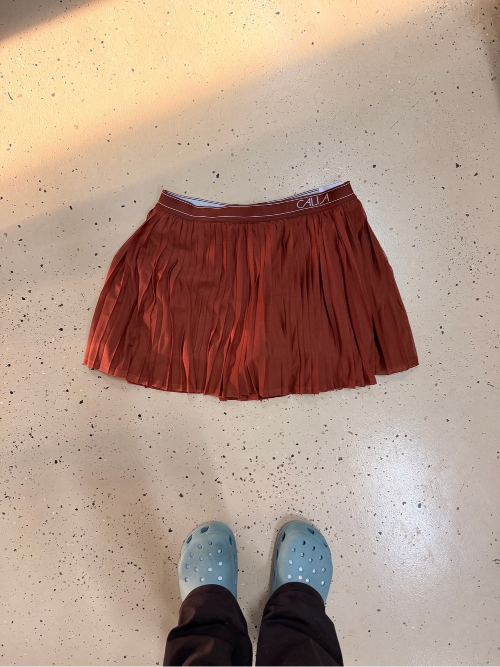 Rust Pleated Mini Skort - CALIA